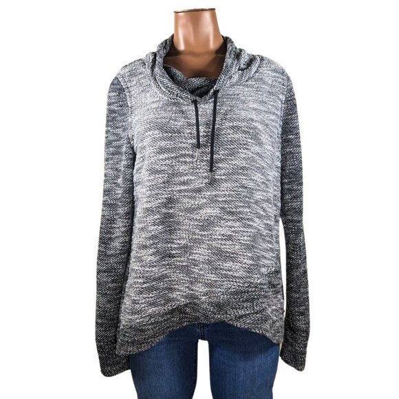 Calvin Klein Performance Tops - Calvin Klein Women's Size Medium Black & White Knit Gray Cowl Neck Pullover